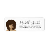 Black Woman, Natural Hair Beauty Etiket (Voorkant)