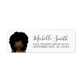 Black Woman, Natural Hair Beauty Etiket (Voorkant)