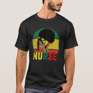 Black Woman Nurse Afro Melanin Histo T-shirt