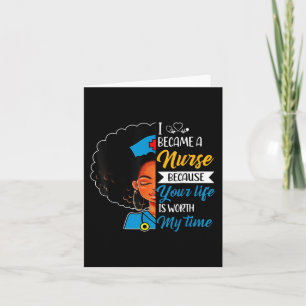Black Woman Nurse Afro Retro Cool Black History Mo Kaart