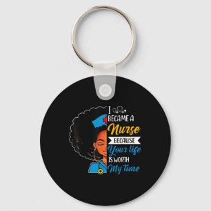 Black Woman Nurse Afro Retro Cool Black History Mo Sleutelhanger