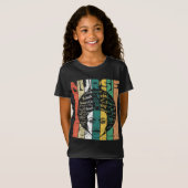 Black Woman Nurse Afro Retro Cool Black History Mo T-shirt (Voorkant volledig)