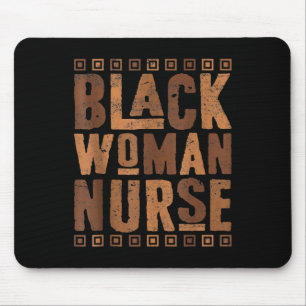 Black Woman Nurse Melanin Afro-Amerikaanse geschie Muismat