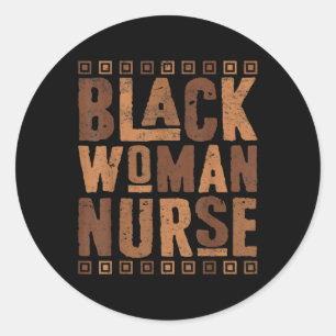 Black Woman Nurse Melanin Afro-Amerikaanse geschie Ronde Sticker