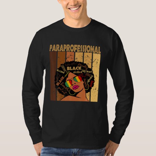 Black Woman Paraprofessional Teacher Assistant Afr T-shirt (Voorkant)