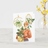 Black Woman Plant Lover Blank Card Kaart (Gele Bloem)