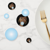 Black Woman Popping Blue Bubblegum Confetti (Groep)