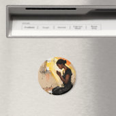 Black Woman Praying | Impasto Abstract Art Magneet (Insitu (Vaatwasser))