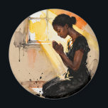 Black Woman Praying | Impasto Abstract Art Magneet<br><div class="desc">Faith and hope magnet. A beautiful scene of an African-American woman praying as the sun beams in on her through the windows inspiring hope.</div>