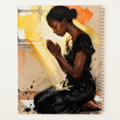 Black Woman Praying | Impasto Abstract Art Planner (Achterkant)