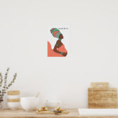 Black Woman Pregnancy Wall Art Poster (Keuken)
