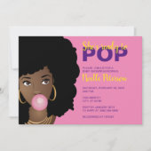 Black Woman Ready to Pop, Bubblegum Theme, Roze Kaart (Voorkant)