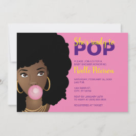 Black Woman Ready to Pop, Bubblegum Theme, Roze Kaart