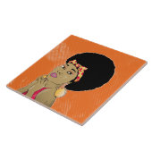 Black Woman Retro Portret Tegeltje (Zijkant)