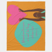 Black Woman Scripting Heart Christelijk Sinaasappe Fleece Deken (Voorkant)
