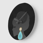 Black Woman Silhouette Dark Glamour Grote Klok (Hoek)