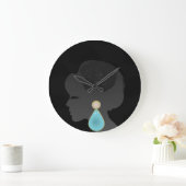Black Woman Silhouette Dark Glamour Grote Klok (Huis)