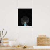 Black Woman Silhouette Dark Glamour Poster (Keuken)