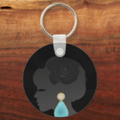 Black Woman Silhouette Dark Glamour Sleutelhanger (Voorkant)