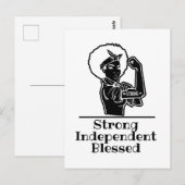 Black Woman Strong Briefkaart (Voorkant / Achterkant)
