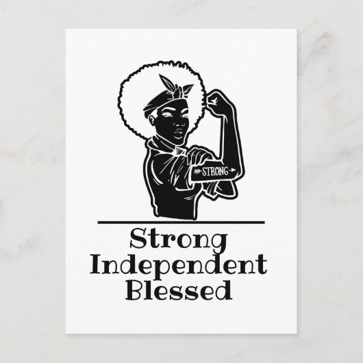 Black Woman Strong Briefkaart (Voorkant)