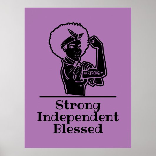 Black Woman Strong Poster (Voorkant)