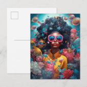 Black Woman Surreal Moderne Pop Fantasy Art Briefkaart (Voorkant / Achterkant)