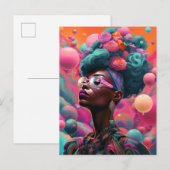 Black Woman Surreal Moderne Pop Fantasy Art Briefkaart (Voorkant / Achterkant)