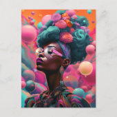 Black Woman Surreal Moderne Pop Fantasy Art Briefkaart (Voorkant)
