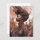 Black Woman Surreal Science Fiction Art Briefkaart (Voorkant / Achterkant)