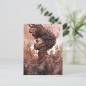 Black Woman Surreal Science Fiction Art Briefkaart (Staand voorkant)