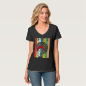 Black Woman Teacher Afro Retro Black History Month T-shirt (Voorkant volledig)