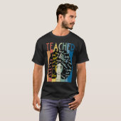 Black Woman Teacher Afro Retro Cool Black History T-shirt (Voorkant volledig)