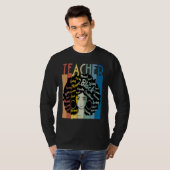 Black Woman Teacher Afro Retro Cool Black History  T-shirt (Voorkant volledig)