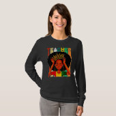 Black Woman Teacher Afro Retro Matching Black Hist T-shirt (Voorkant volledig)