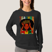 Black Woman Teacher Afro Retro Matching Black Hist T-shirt (Voorkant)