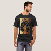 Black Woman Teacher Afro Shirt Black History Month (Voorkant volledig)