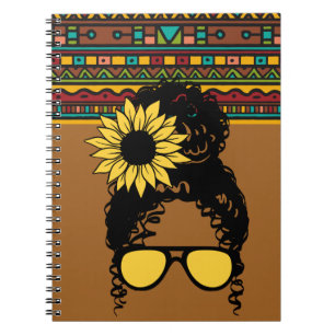 Black Woman Tribal Patroon Spiral Foto Notitieboek