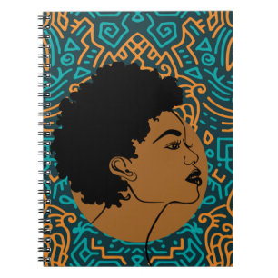Black Woman Tribal Pattern Notitieboek