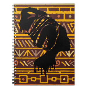 Black Woman Tribal Pattern Notitieboek