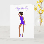 Black Woman verjaardagskaart Kaart (Gele Bloem)