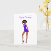 Black Woman verjaardagskaart Kaart (Gele Bloem)