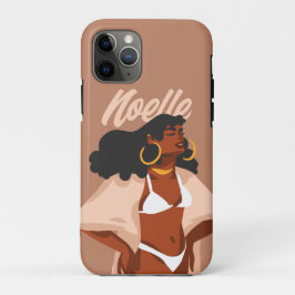 Black Woman, White Bikini, Beach Ready Case-Mate iPhone Case
