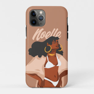 Black Woman, White Bikini, Beach Ready Case-Mate iPhone Case