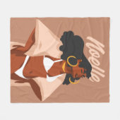 Black Woman, White Bikini, Beach Ready Fleece Deken (Voorkant (Horizontaal))