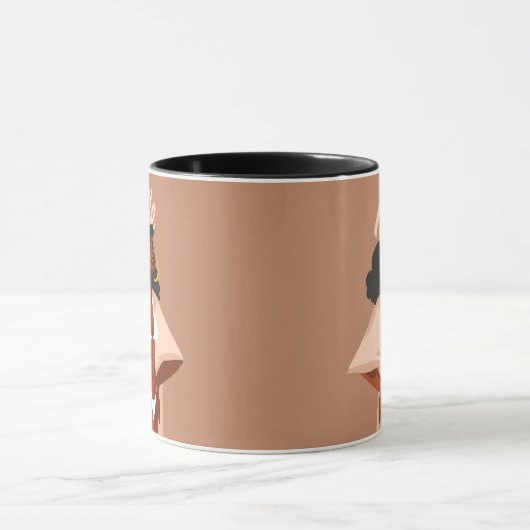 Black Woman, White Bikini, Beach Ready Mok (Midden)