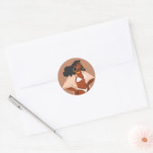 Black Woman, White Bikini, Beach Ready Ronde Sticker (Envelop)