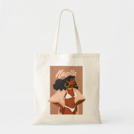 Black Woman, White Bikini, Beach Vacation Canvas t Tote Bag