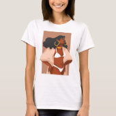 Black Woman, White Bikini, Beach Vacation Ready T-shirt (Voorkant)