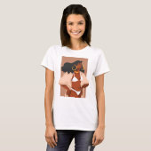Black Woman, White Bikini, Beach Vacation Ready T-shirt (Voorkant volledig)